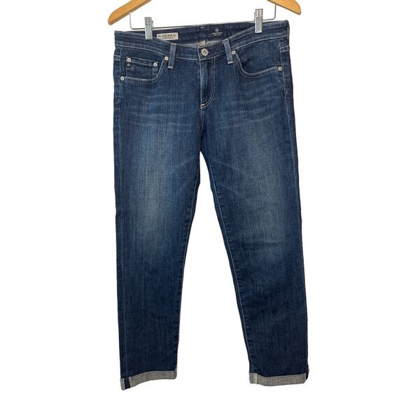 AG Adriano Goldschmied Dark Wash The Stilt Roll-Up Denim Jeans Size 29R